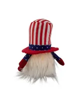 6.75" Lighted Americana Boy 4th of July Patriotic Gnome