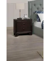 Simplie Fun Modern Bedroom Nightstand Brown Drawers Bedside Table Rubberwood