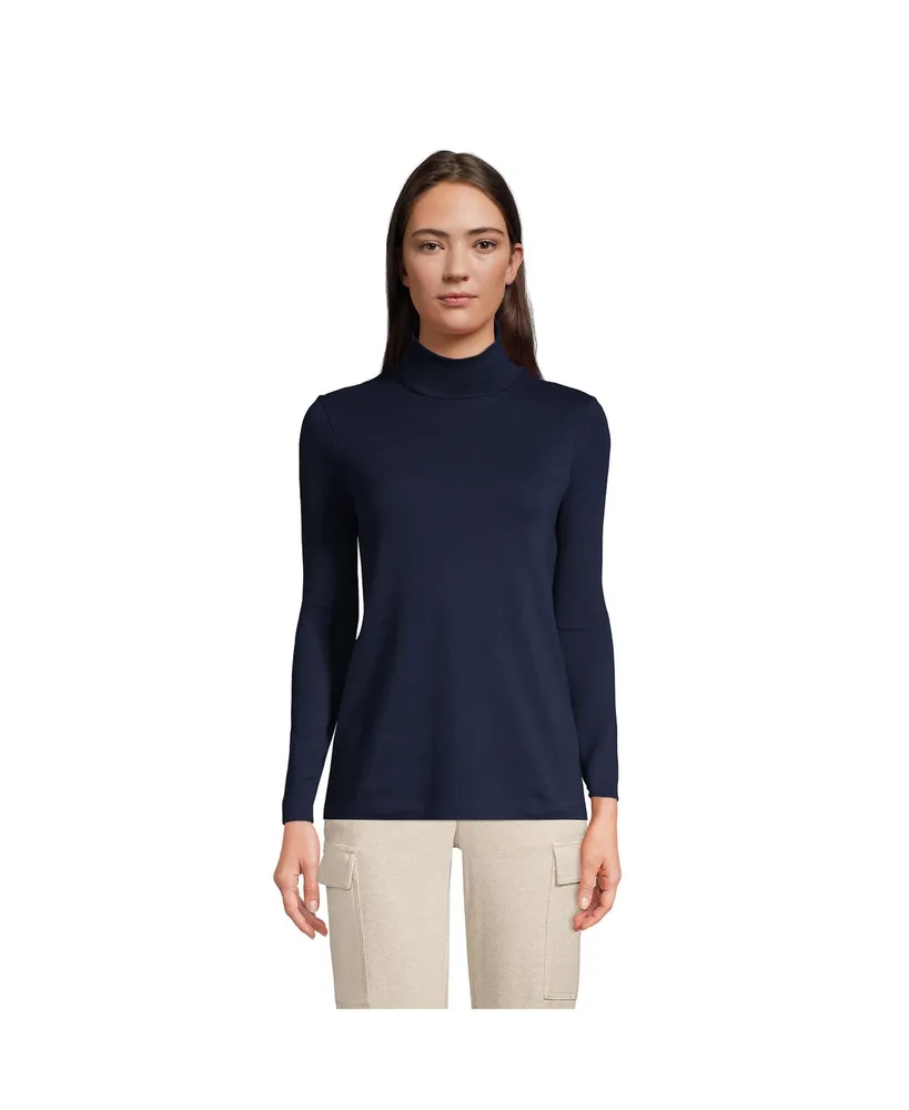 Lands' End Women's Supima Cotton Long Sleeve Turtleneck T-Shirt