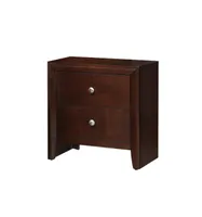 Simplie Fun Kali Wooden 2-Drawer Brown Nightstand