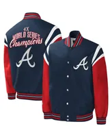 Men's G-iii Sports by Carl Banks Navy Atlanta Braves Title Holder Full-Snap Varsity Jacket