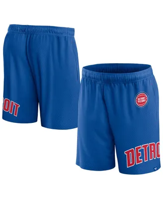 Men's Fanatics Blue Detroit Pistons Free Throw Mesh Shorts
