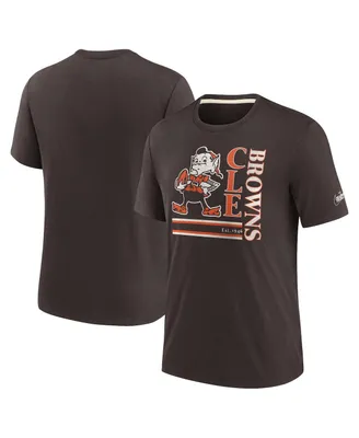 Men's Nike Brown Cleveland Browns Wordmark Logo Tri-Blend T-shirt