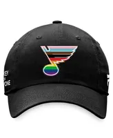 Men's Fanatics Black St. Louis Blues Team Logo Pride Adjustable Hat