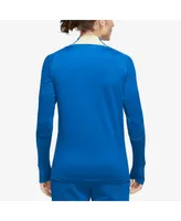 Men's Nike Blue Club America Strike Drill Performance Raglan Quarter-Zip Long Sleeve Top