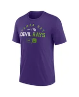 Men's Nike Heather Purple Tampa Bay Rays Rewind Review Slash Tri-Blend T-shirt