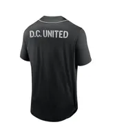 Men's Fanatics Black D.c. United Third Period Fashion Baseball Button-Up Jersey