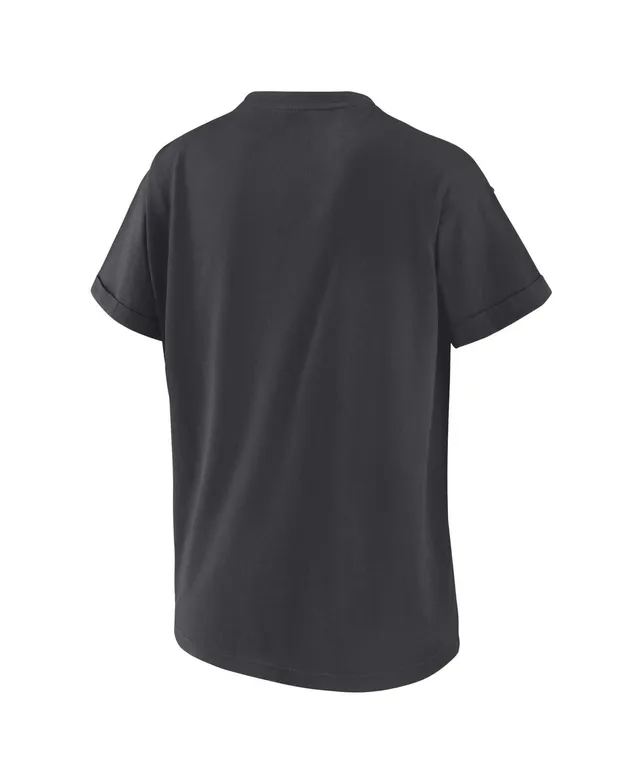 Women's WEAR by Erin Andrews Charcoal Houston Astros Oversized Boyfriend T- Shirt