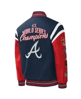 Men's G-iii Sports by Carl Banks Navy Atlanta Braves Title Holder Full-Snap Varsity Jacket