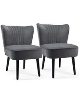 Costway Set of 2 Armless Accent Chair Upholstered Leisure Single Sofa