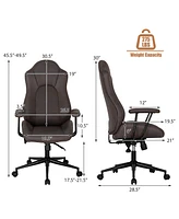 Costway High Back Ex ecutive Office Chair Adjustable Reclining Task Chair