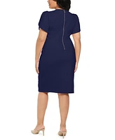 Calvin Klein Plus Puff-Sleeve Sheath Dress