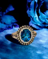 Le Vian Deep Sea Blue Topaz (4 ct. t.w.) & Diamond (7/8 ct.t.w.) Statement Ring 14k Rose Gold (Also Opal, Citrine, Amethyst, Garnet Mint Julep