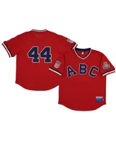 Men's Rings & Crwns #44 Red Atlanta Black Crackers Mesh Replica V-Neck Jersey