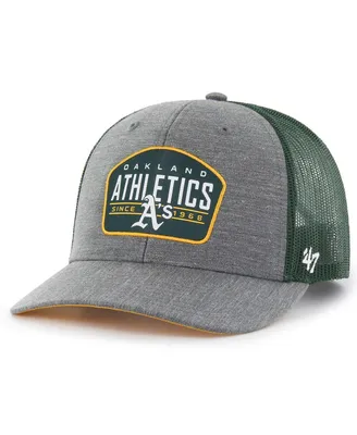 Men's '47 Brand Charcoal Oakland Athletics Slate Trucker Snapback Hat