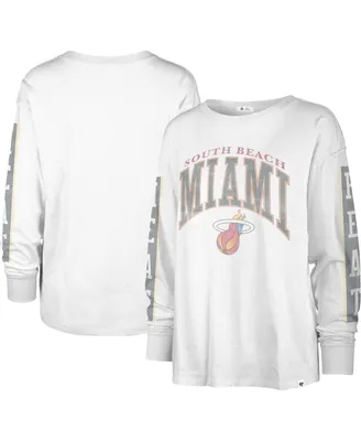 Women's '47 Brand White Miami Heat City Edition Soa Long Sleeve T-shirt