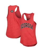 Women's League Collegiate Wear Heather Red Georgia Bulldogs Two-Hit Intramural Tri-Blend Scoop Neck Racerback Tank Top