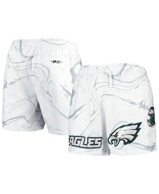 Men's Pro Standard White Philadelphia Eagles Allover Marble Print Shorts
