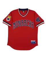 Men's Rings & Crwns #5 Red Kansas City Monarchs Mesh Replica V-Neck Jersey