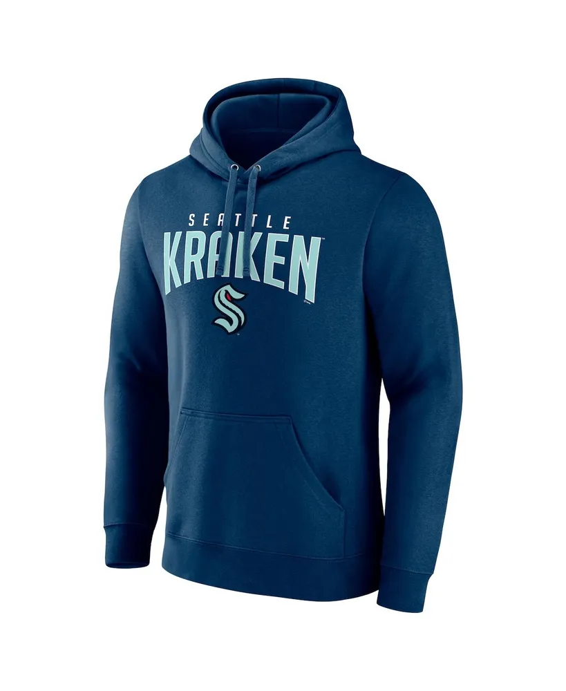 Men's Fanatics Navy Seattle Kraken Special Edition 2.0 Big and Tall Wordmark Pullover Hoodie