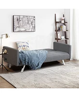 Convertible Futon Sofa Bed Folding Recliner Usb Ports&Power Strip