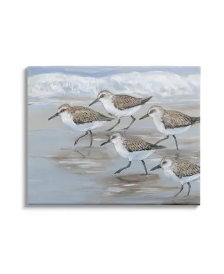 Stupell Industries Sandpiper Birds Beach March Canvas Wall Art, 16" x 1.5" x 20" - Multi