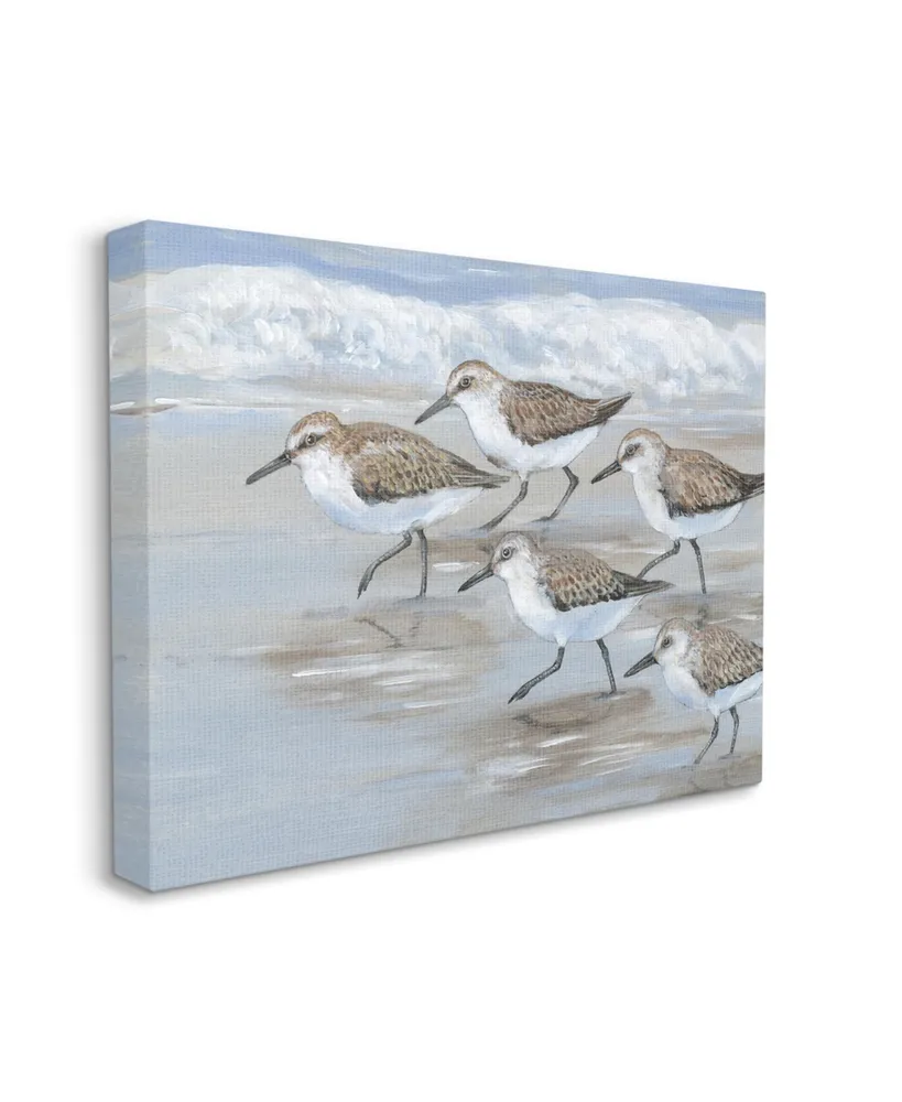 Stupell Industries Sandpiper Birds Beach March Canvas Wall Art, 36" x 1.5" x 48" - Multi