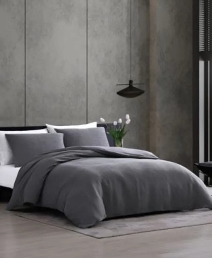 Vera Wang Solid Textured Pleats Jacquard Duvet Cover Sets Collection