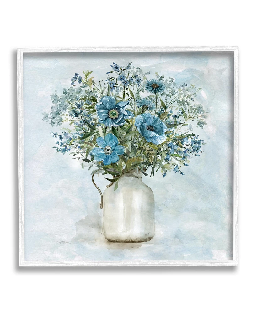 Stupell Industries Mixed Geranium Bouquet Milk Pitcher Framed Giclee Art, 24" x 1.5" x 24" - Multi