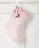 Holiday Lane Stockings Pink Plush Stocking, Created for Macy's