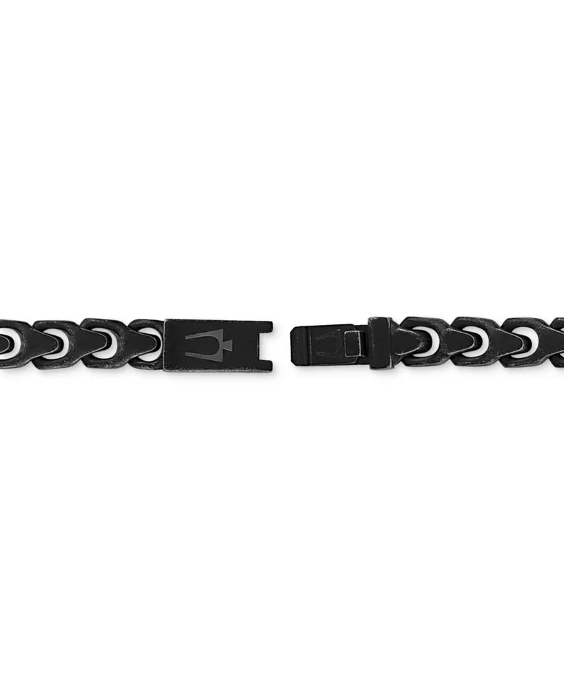 Bulova Men's Link Bracelet in Black-Plated Stainless Steel