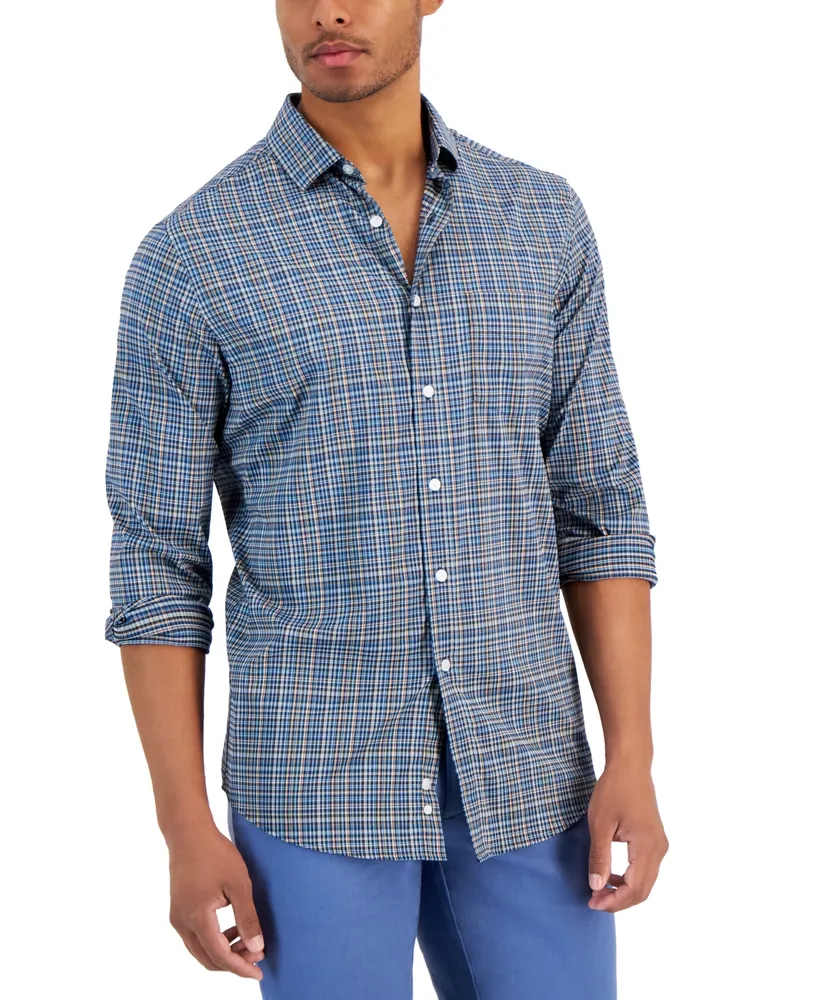 Club Room Men's Regular-Fit Plaid Flannel Shirt, Created for Macy's - Macy's