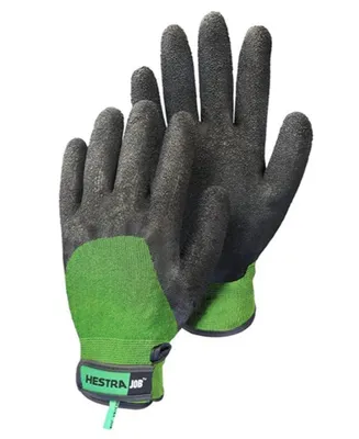 Hestra Gardening Work: Men's Rayon Garden Gloves, Black/Green