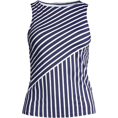 Lands' End Plus Long High Neck Upf 50 Modest Tankini Swimsuit Top