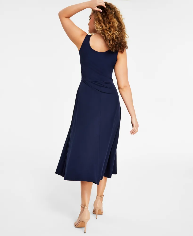 Msk Solid Fit-And-Flare Midi Tank Dress