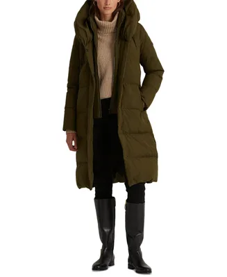 Lauren Ralph Women's Oversized-Collar Hooded Down Coat