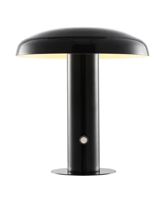 Suillius 11" Contemporary Bohemian Rechargeable, Cordless Iron Integrated Led Mushroom Table Lamp