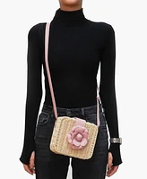 Like Dreams Rosie Floral Straw Mini Crossbody Bag