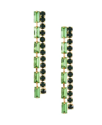 Ettika 18K Gold Plated Baquette Linear Earrings