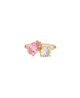 Ettika 18K Gold Plated Brass Colored Topaz Cubic Zirconia Ring