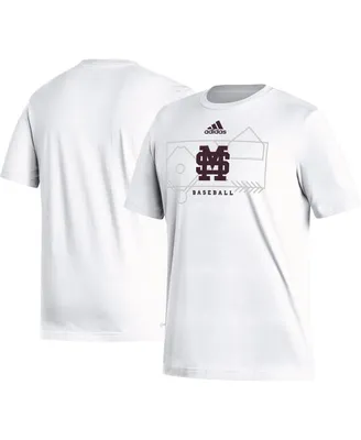Men's adidas White Mississippi State Bulldogs Locker Lines Baseball Fresh T-shirt
