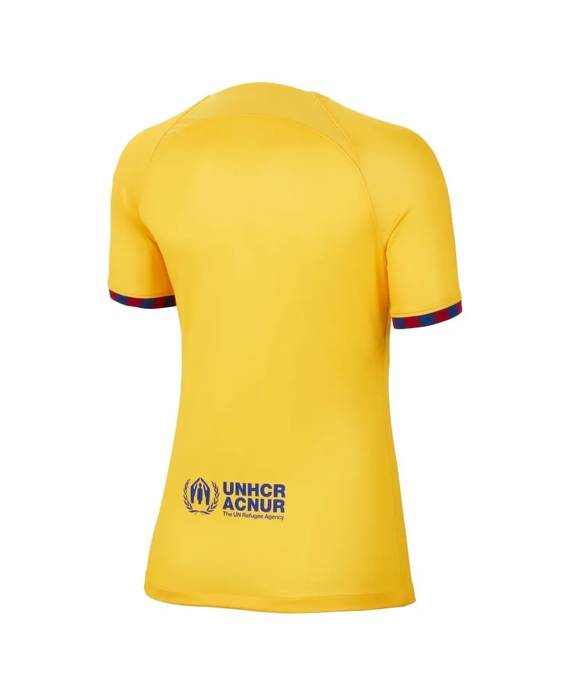 Women's Nike Yellow Barcelona 2022/23 Fourth Breathe Stadium Replica jersey