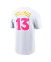 Men's Nike Manny Machado White San Diego Padres City Connect Name and Number T-shirt