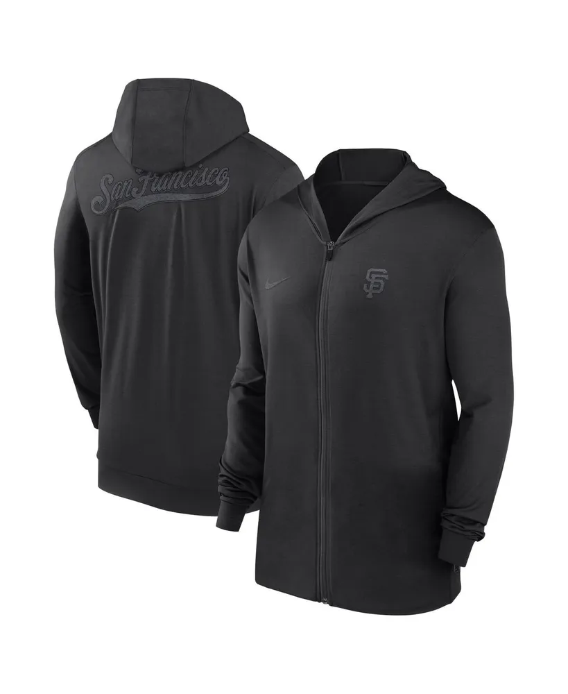 Men's Nike Heather Black San Francisco Giants Authentic Collection Early Work Tri-Blend Performance Pullover Hoodie Size: Medium