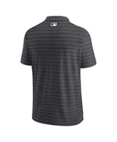 Men's Nike Charcoal Los Angeles Dodgers Authentic Collection Victory Striped Performance Polo Shirt