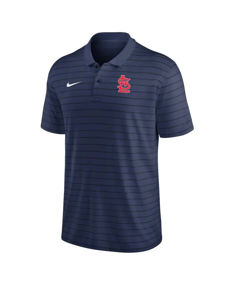 Men's Nike Navy St. Louis Cardinals Authentic Collection Victory Striped Performance Polo Shirt