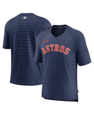 Men's Nike Navy Houston Astros Authentic Collection Pregame Raglan Performance V-Neck T-shirt