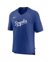 Men's Nike Royal Kansas City Royals Authentic Collection Pregame Raglan Performance V-Neck T-shirt