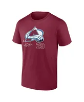 Men's Fanatics Nathan MacKinnon Burgundy Colorado Avalanche Name and Number T-shirt