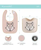 The Peanutshell Baby Girls Unisex Terry Bibs, 18 Pack for Feeding, Teething, or Drooling, Neutrals and Holiday Theme